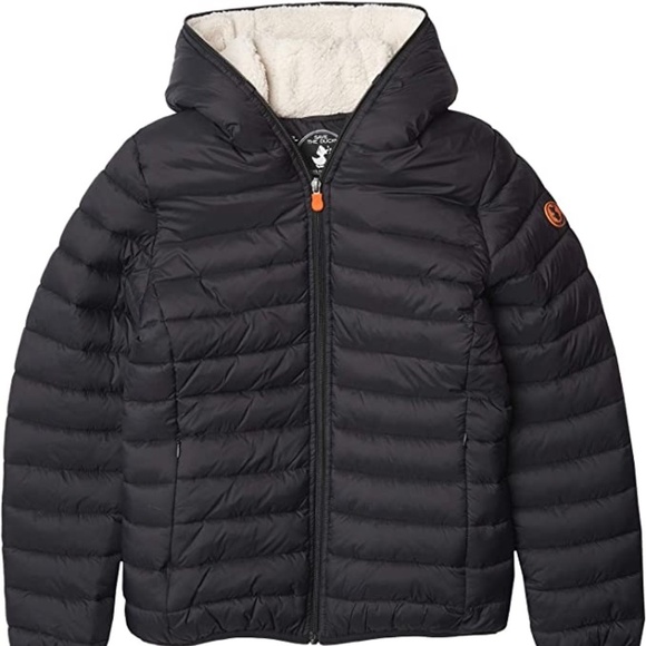 Save The Duck Kids' Giga Faux Fur Lined Hooded Puffer Coat - Picture 1 of 2